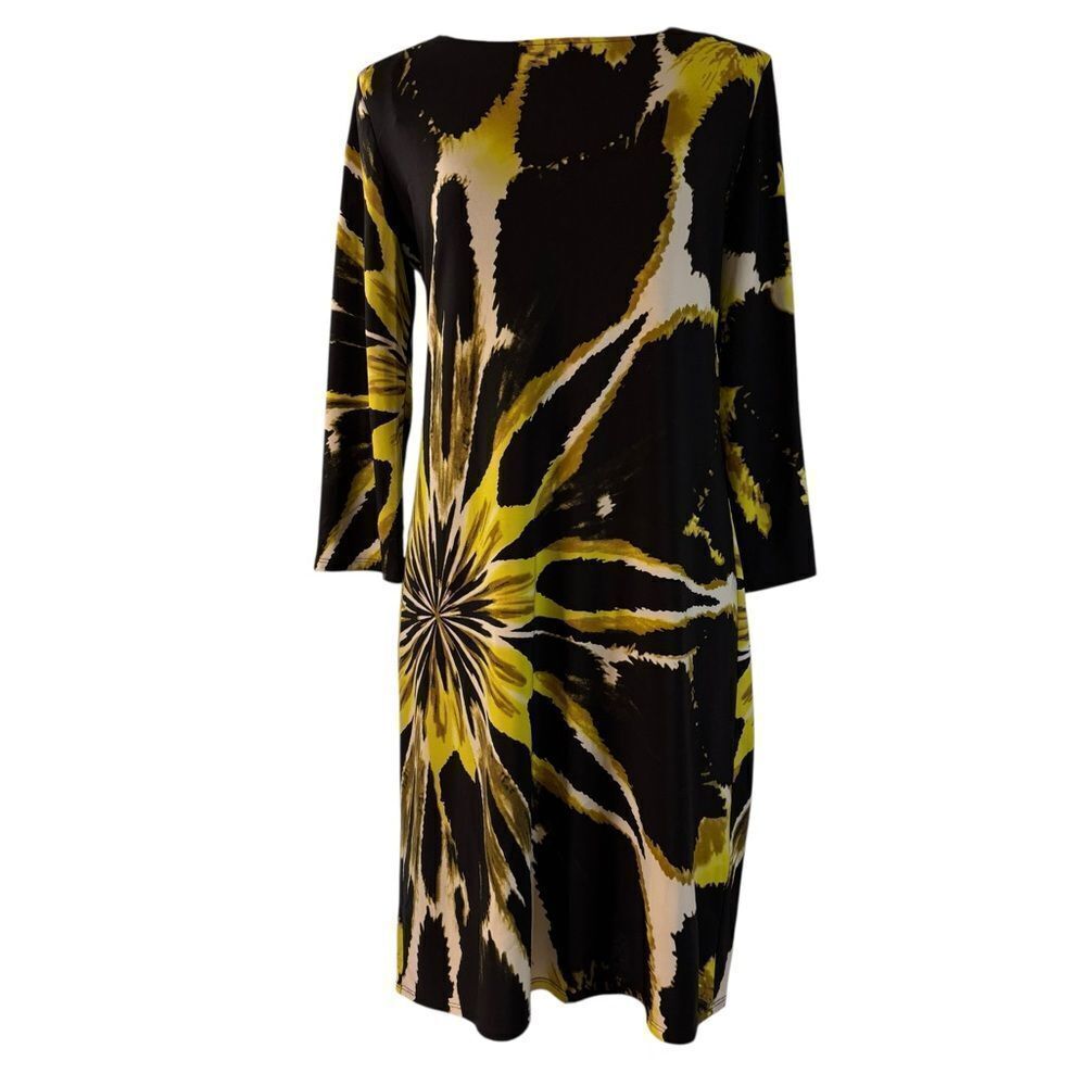 Gorgeous Black and Yellow Long Sleeve Dress in ladies Size 8.